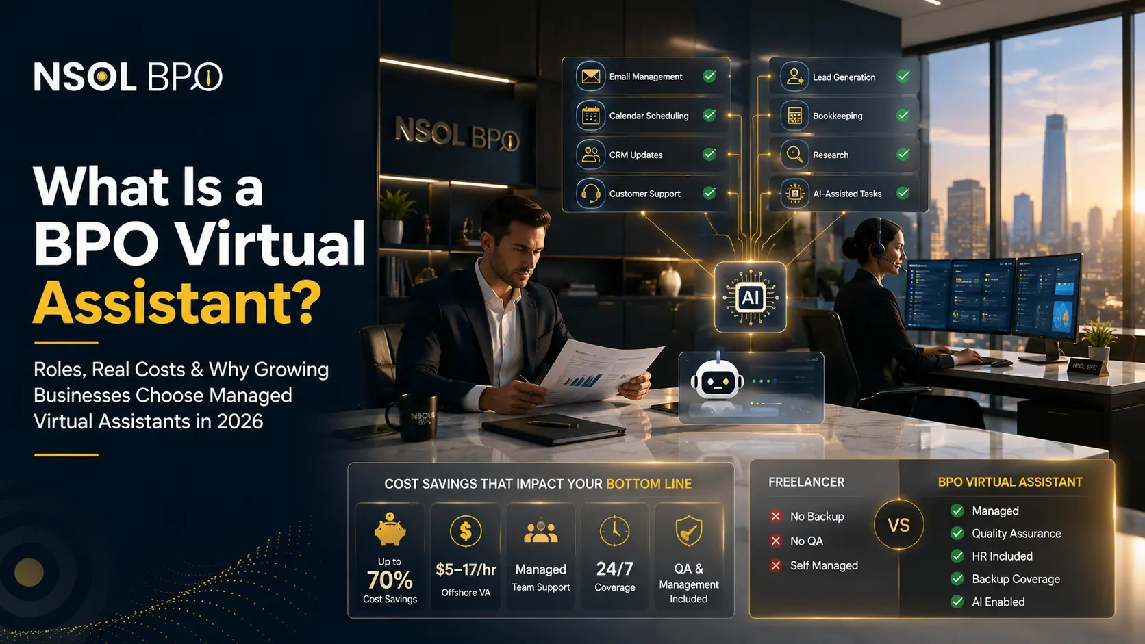 BPO virtual assistant managing client calls, email follow-ups, and CRM tasks to help businesses improve lead management and customer support.