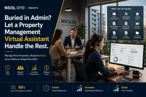 Property management virtual assistant handling tenant communication, maintenance coordination, leasing, and administrative tasks
